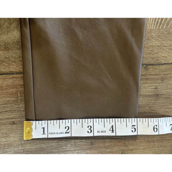 NWT Good American Light Mocha Faux Leather Leggings Women’s Size 3 Elastic Waist - Picture 11 of 16